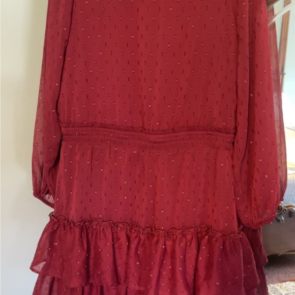 Express Red Ruffle Dress - Picture 2 of 2